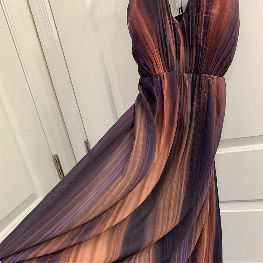 Halter Neck Soft Striped Gown